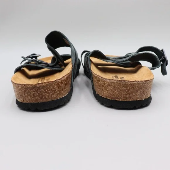 Naot Men's Santa Cruz Sandals Size EU 46 US 13 Gray Nubuck Leather Cork Soles